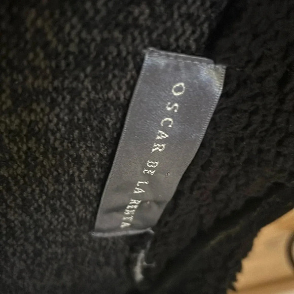 Oscar De La Renta Gray Full Zip Long Sleeve Sherpa Collar Sweater Pullover Men M - Picture 3 of 6